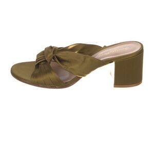 Gianvito Rossi Blair Olive Green Satin Knot Mule Sandals